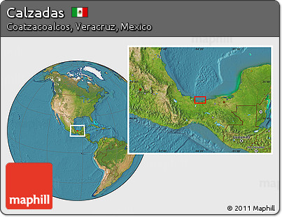 Satellite Location Map of Calzadas