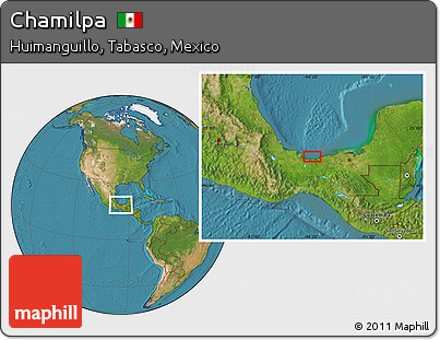 Satellite Location Map of Chamilpa