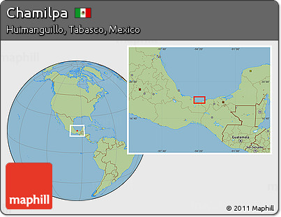 Savanna Style Location Map of Chamilpa