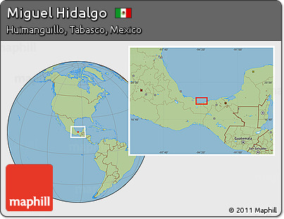 Savanna Style Location Map of Miguel Hidalgo