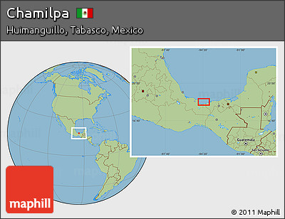 Savanna Style Location Map of Chamilpa