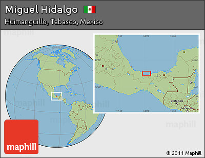 Savanna Style Location Map of Miguel Hidalgo