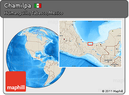 Shaded Relief Location Map of Chamilpa