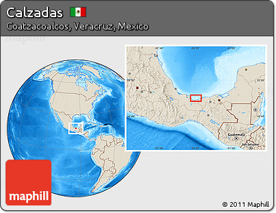 Shaded Relief Location Map of Calzadas