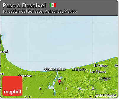 Physical Map of Paso a Desnivel