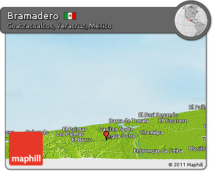 Physical Panoramic Map of Bramadero