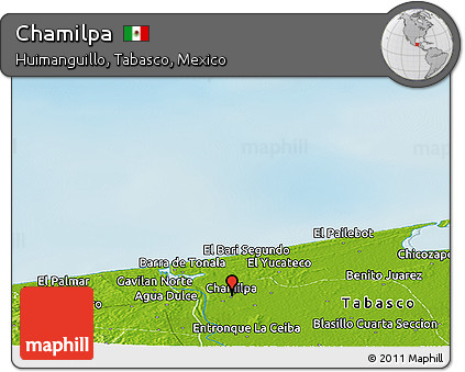 Physical Panoramic Map of Chamilpa