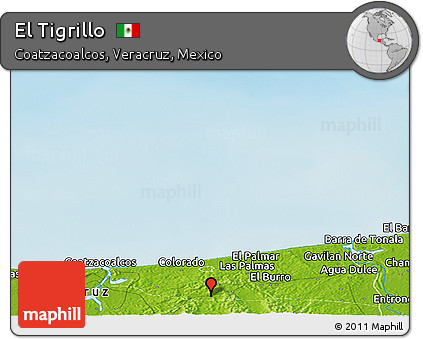 Physical Panoramic Map of El Tigrillo