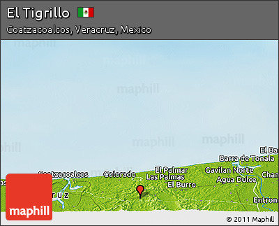 Physical Panoramic Map of El Tigrillo