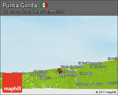 Physical Panoramic Map of Punta Gorda