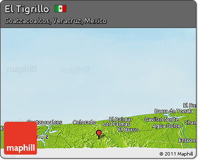 Physical Panoramic Map of El Tigrillo