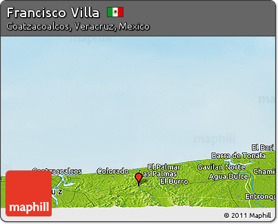 Physical Panoramic Map of Francisco Villa
