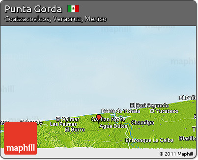 Physical Panoramic Map of Punta Gorda