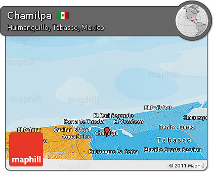 Political Panoramic Map of Chamilpa