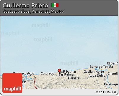 Shaded Relief Panoramic Map of Guillermo Prieto