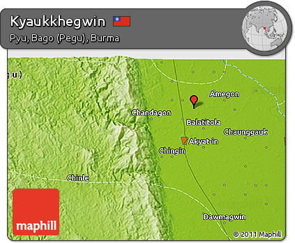 Physical 3D Map of Kyaukkhegwin