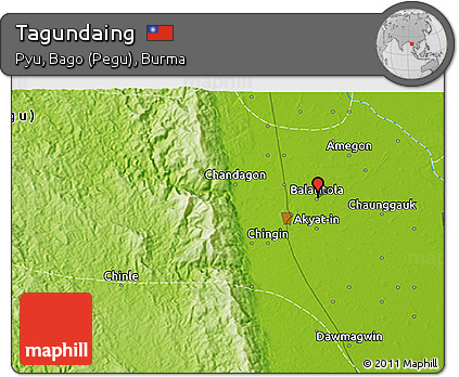 Physical 3D Map of Tagundaing