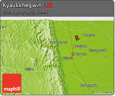 Physical 3D Map of Kyaukkhegwin