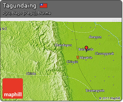 Physical 3D Map of Tagundaing