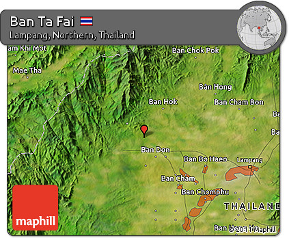 Satellite 3D Map of Ban Ta Fai