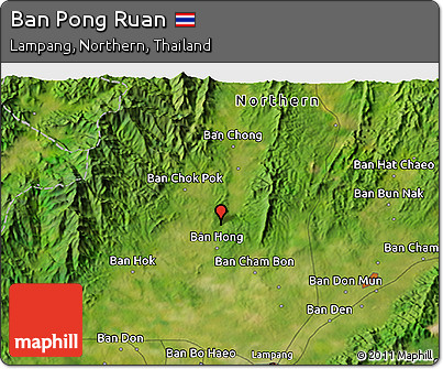 Satellite 3D Map of Ban Pong Ruan
