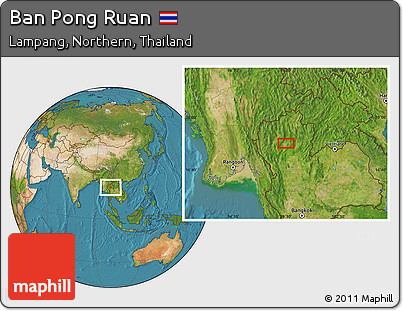 Satellite Location Map of Ban Pong Ruan