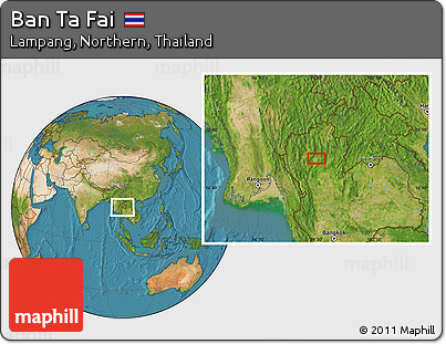 Satellite Location Map of Ban Ta Fai