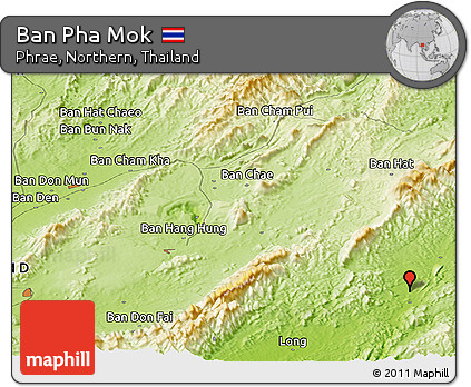 Physical Panoramic Map of Ban Pha Mok