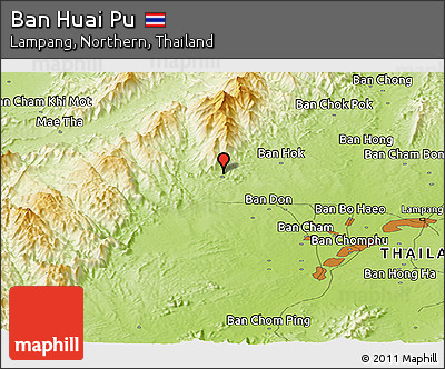Physical Panoramic Map of Ban Huai Pu