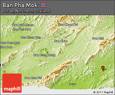 Physical Panoramic Map of Ban Pha Mok