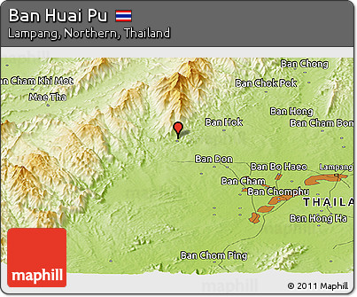 Physical Panoramic Map of Ban Huai Pu