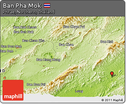 Physical Panoramic Map of Ban Pha Mok