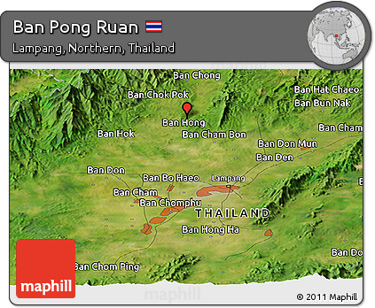 Satellite Panoramic Map of Ban Pong Ruan