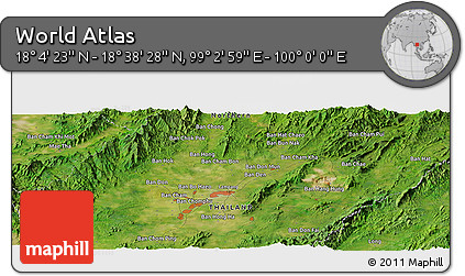 Satellite Panoramic Map of the Area around 18° 21' 26" N, 99° 31' 30" E
