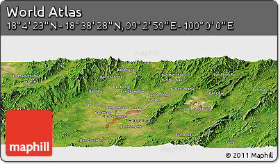 Satellite Panoramic Map of the Area around 18° 21' 26" N, 99° 31' 30" E
