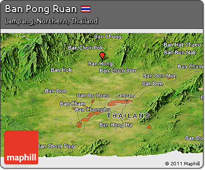 Satellite Panoramic Map of Ban Pong Ruan