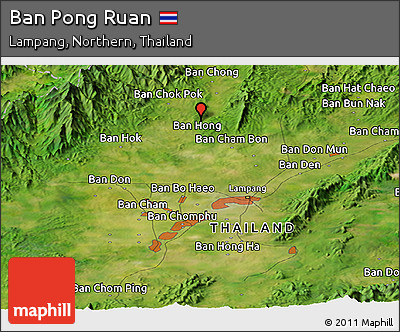 Satellite Panoramic Map of Ban Pong Ruan