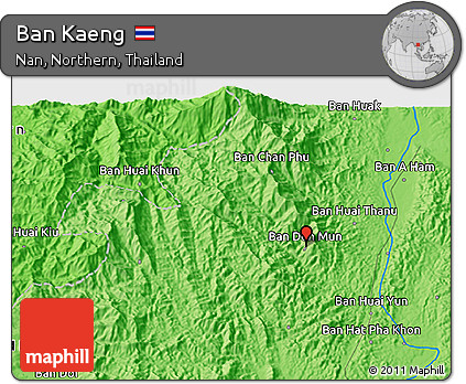 Political 3D Map of Ban Kaeng