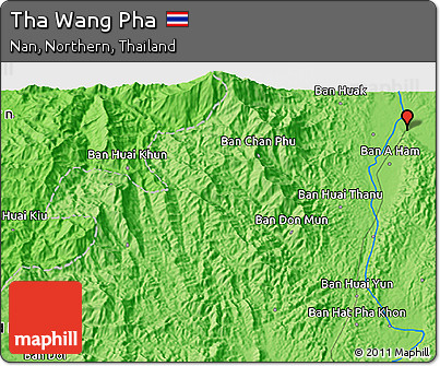 Political 3D Map of Tha Wang Pha