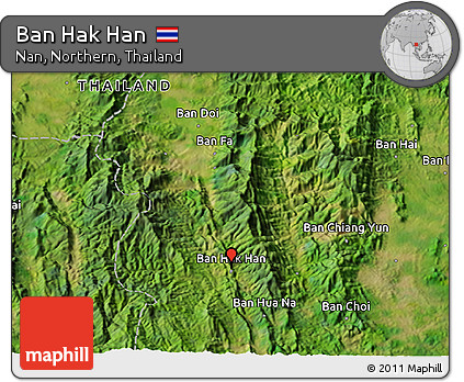 Satellite 3D Map of Ban Hak Han