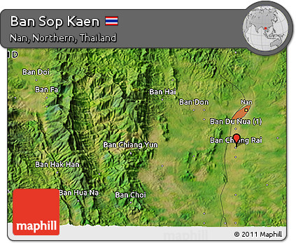 Satellite 3D Map of Ban Sop Kaen
