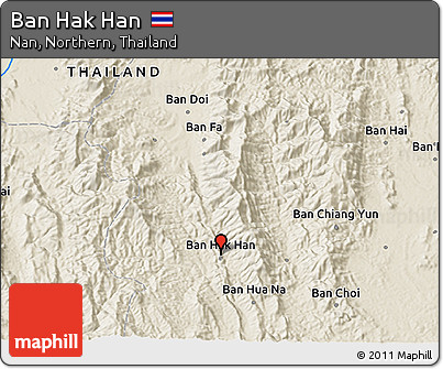 Shaded Relief 3D Map of Ban Hak Han