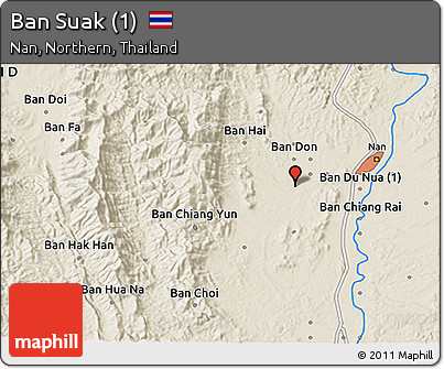 Shaded Relief 3D Map of Ban Suak (1)