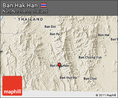 Shaded Relief 3D Map of Ban Hak Han