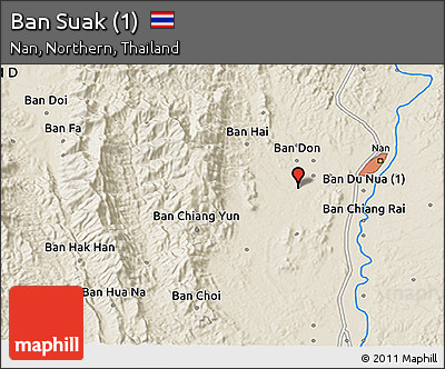Shaded Relief 3D Map of Ban Suak (1)