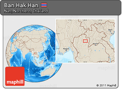 Shaded Relief Location Map of Ban Hak Han