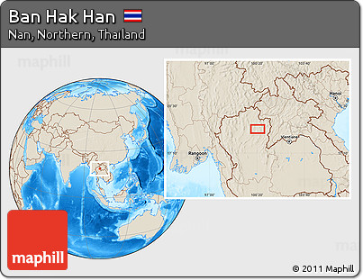 Shaded Relief Location Map of Ban Hak Han
