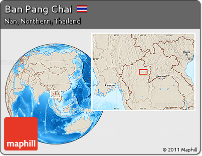 Shaded Relief Location Map of Ban Pang Chai