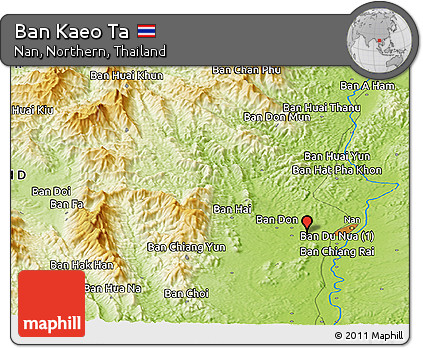 Physical Panoramic Map of Ban Kaeo Ta