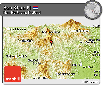 Physical Panoramic Map of Ban Khun Pi